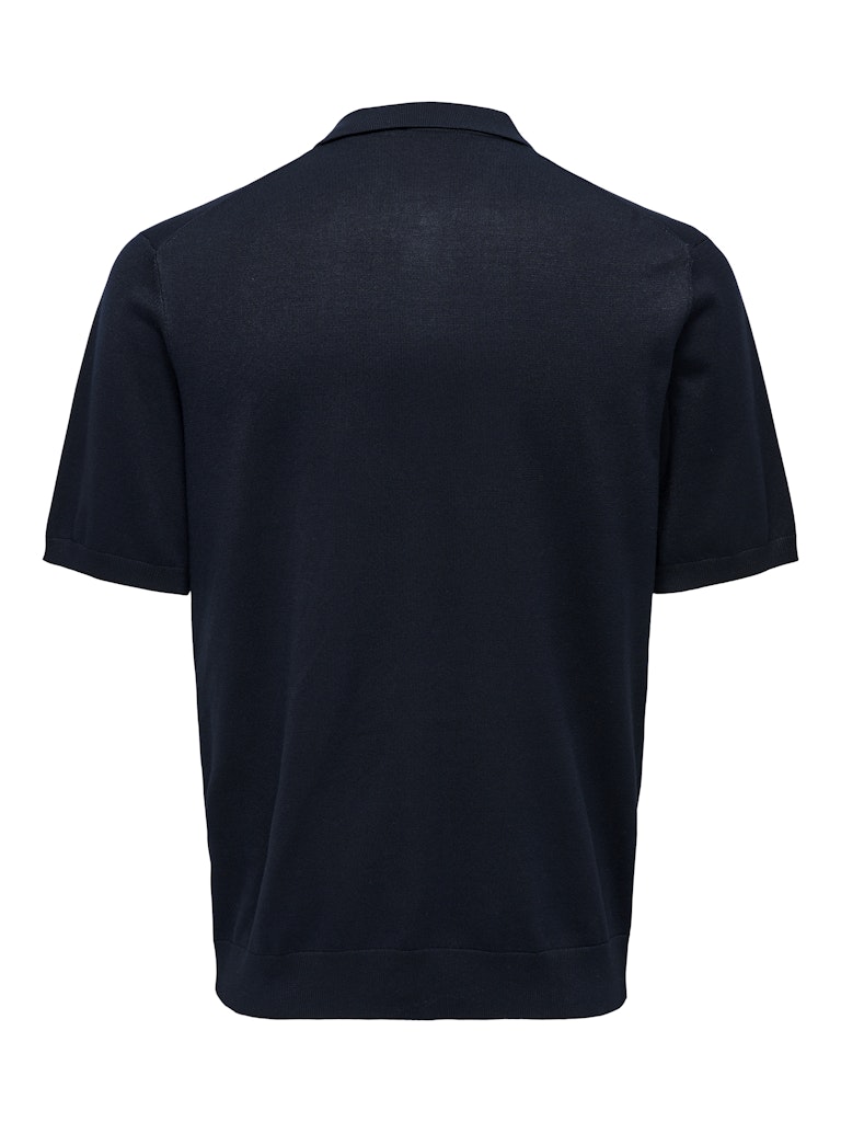 ONSWYLER LIFE REG 14 SS ZIP POLO KNIT - Dark Navy