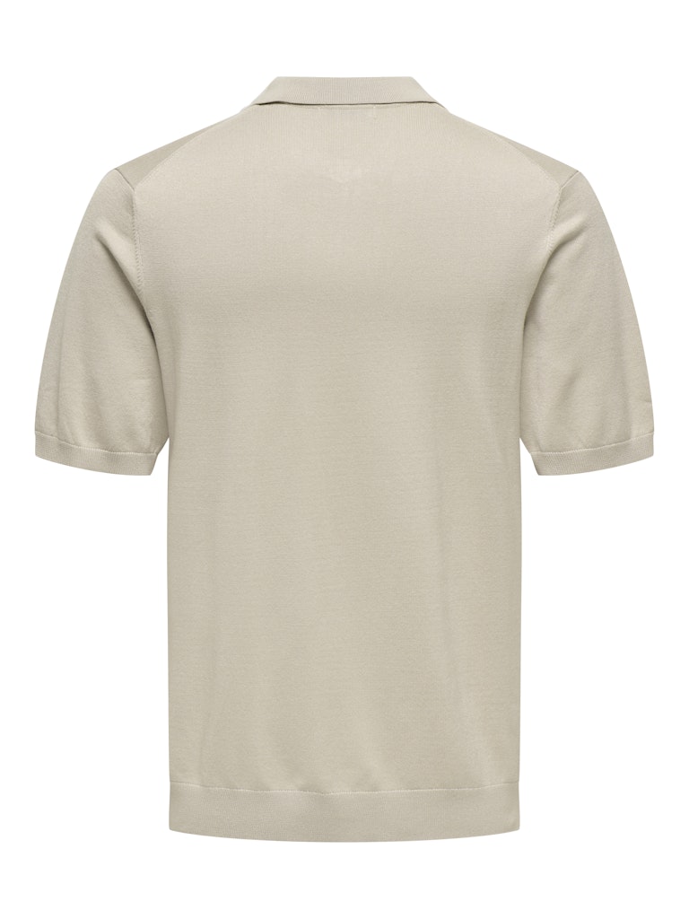 ONSWYLER LIFE REG 14 SS ZIP POLO KNIT - Silver Lining