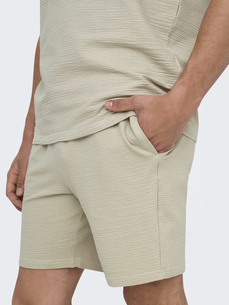 ONSKIAN REG SEERSUCKER SHORTS - Silver Lining