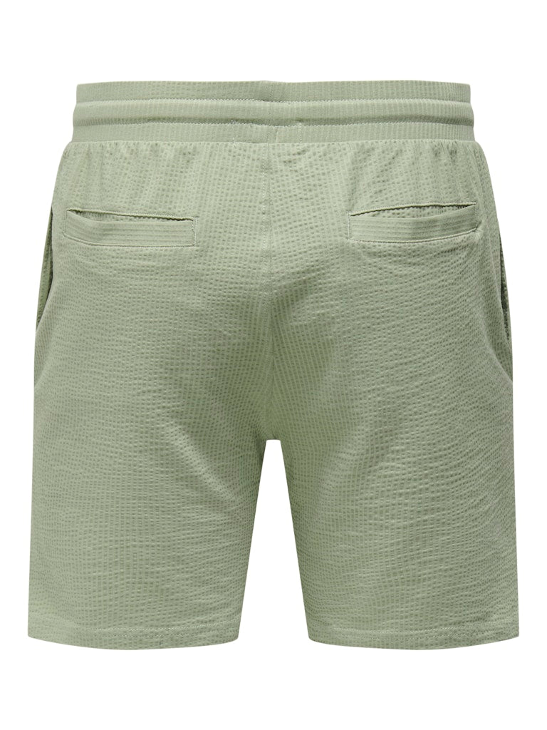 ONSKIAN REG SEERSUCKER SHORTS - Seagrass