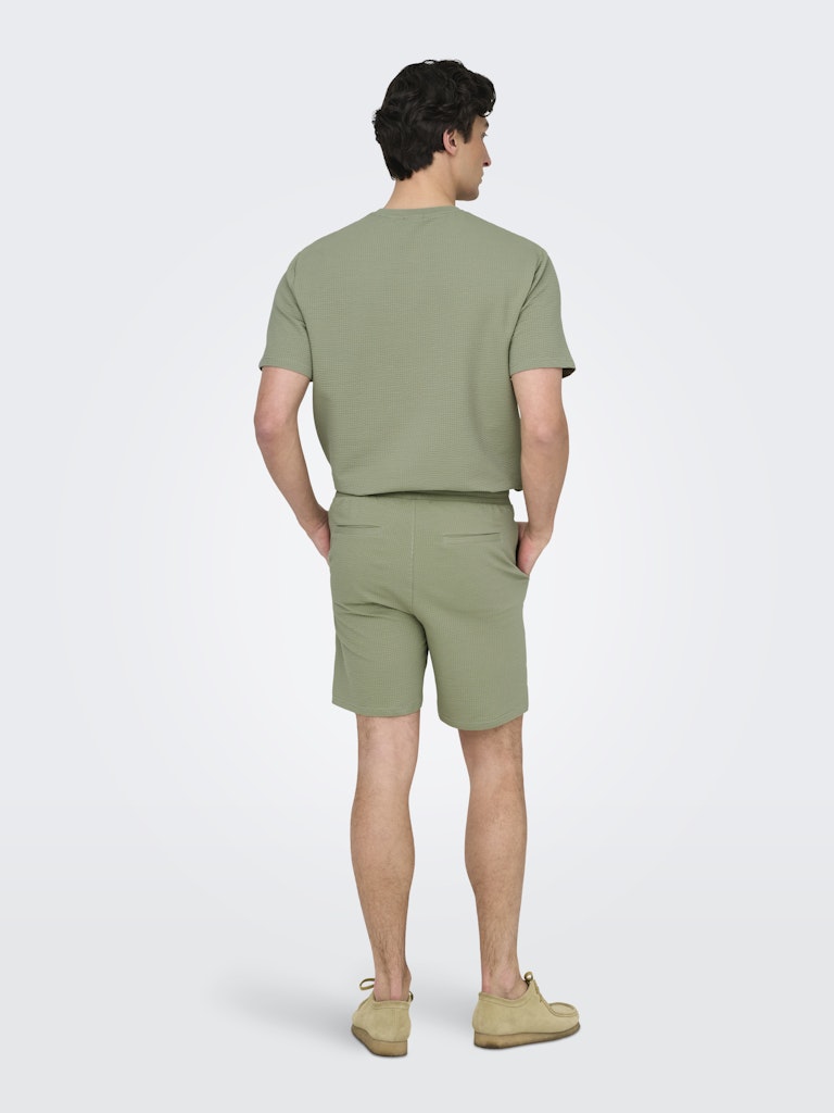 ONSKIAN REG SEERSUCKER SHORTS - Seagrass