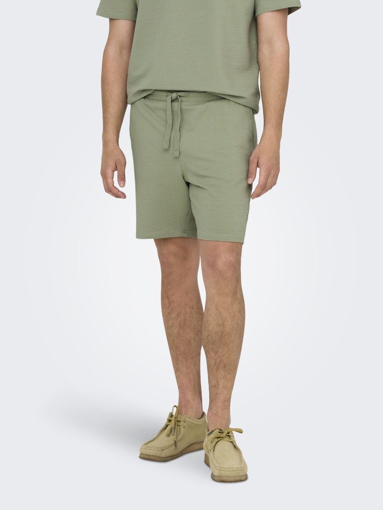 ONSKIAN REG SEERSUCKER SHORTS - Seagrass