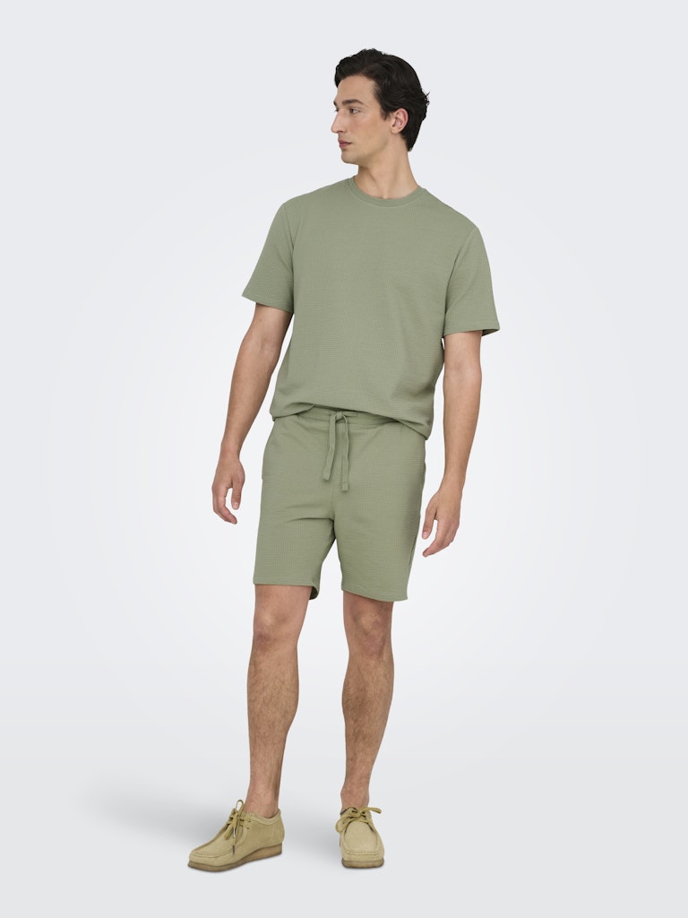 ONSKIAN REG SEERSUCKER SHORTS - Seagrass
