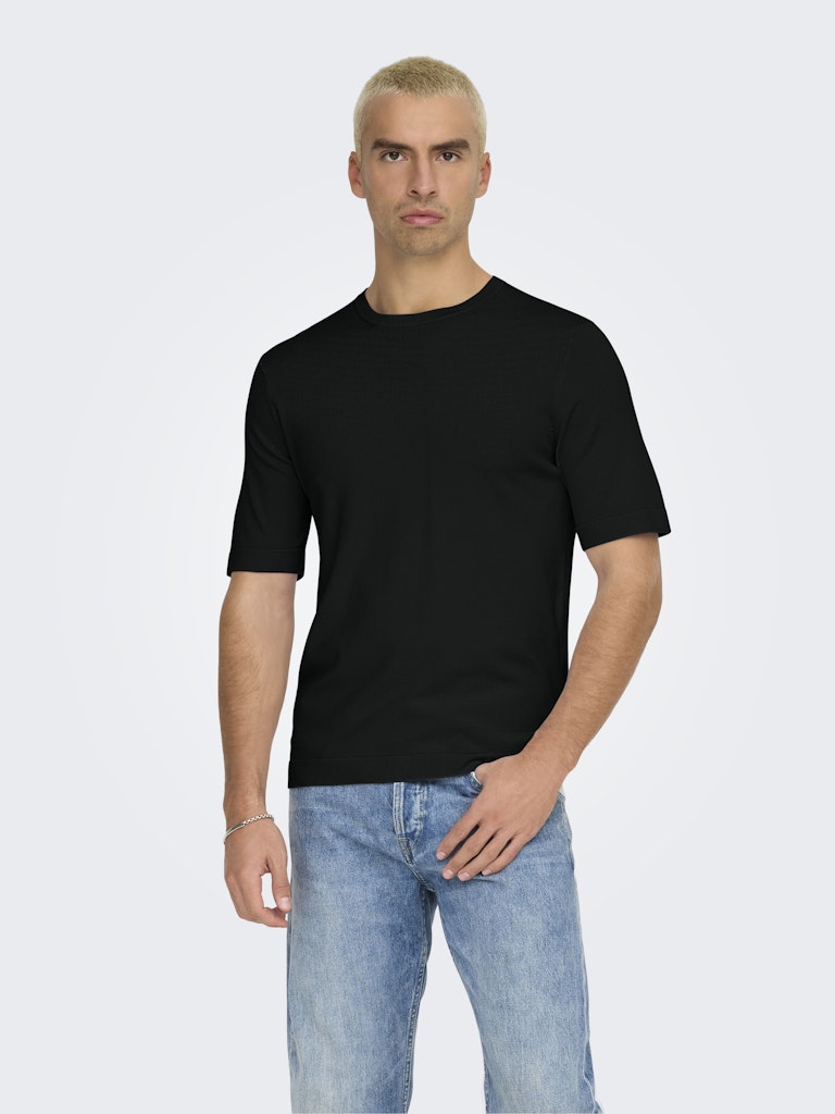 ONSWYLER LIFE REG 14 SS KNIT - Black