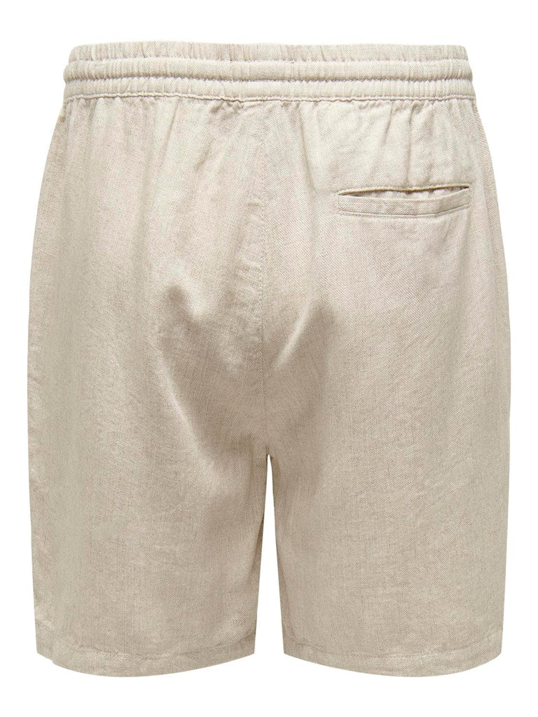 ONSTEL VISC LIN SHORTS 0075 - Oatmeal