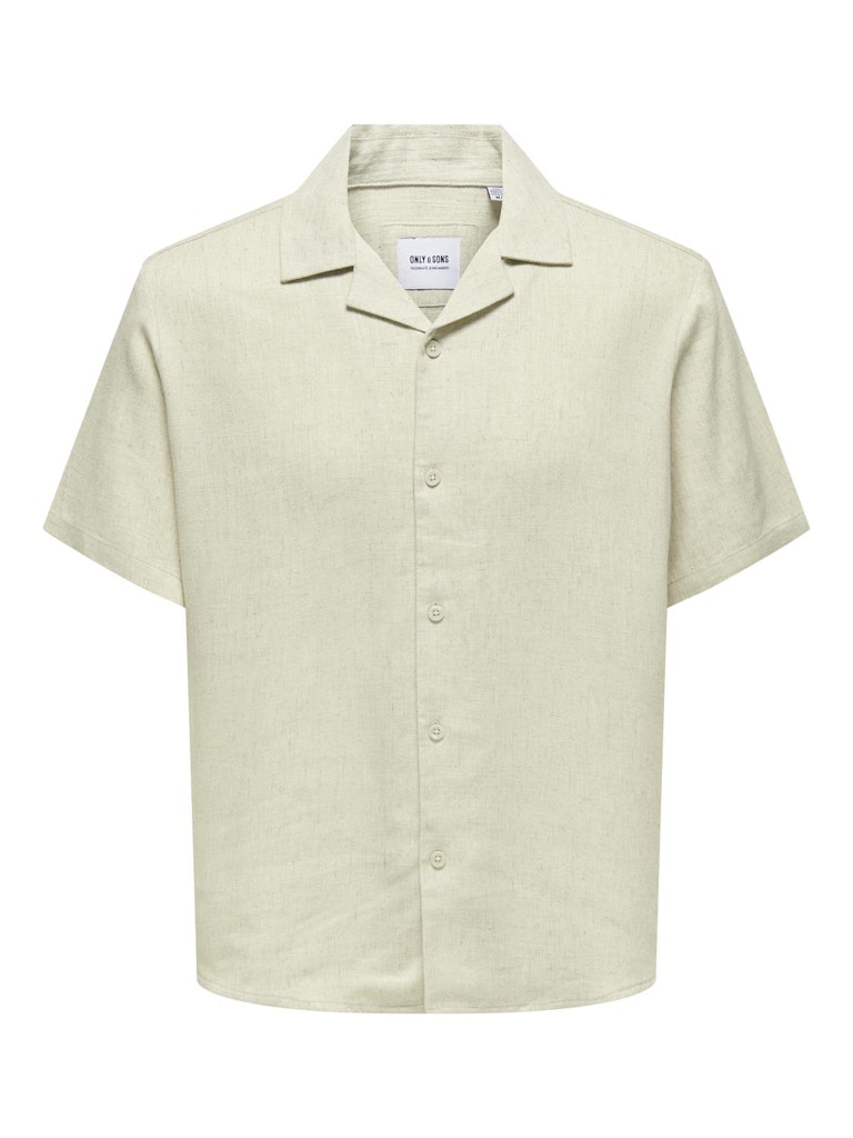 ONSKARI RESORT SS SHIRT VISC LIN 0075 - Oatmeal
