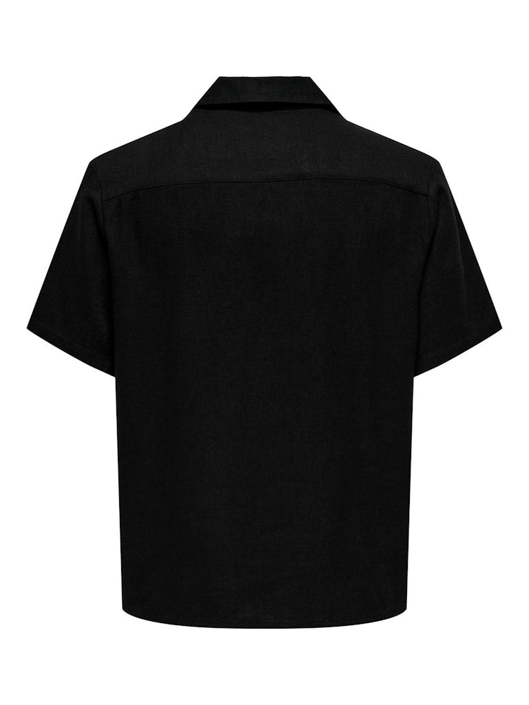 ONSKARI RESORT SS SHIRT VISC LIN 0075 - Black