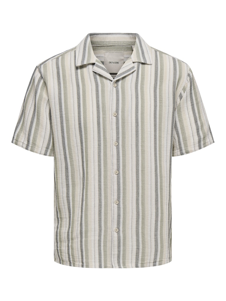 ONSTREV LIFE REG STRIPE SS SHIRT - Seagrass
