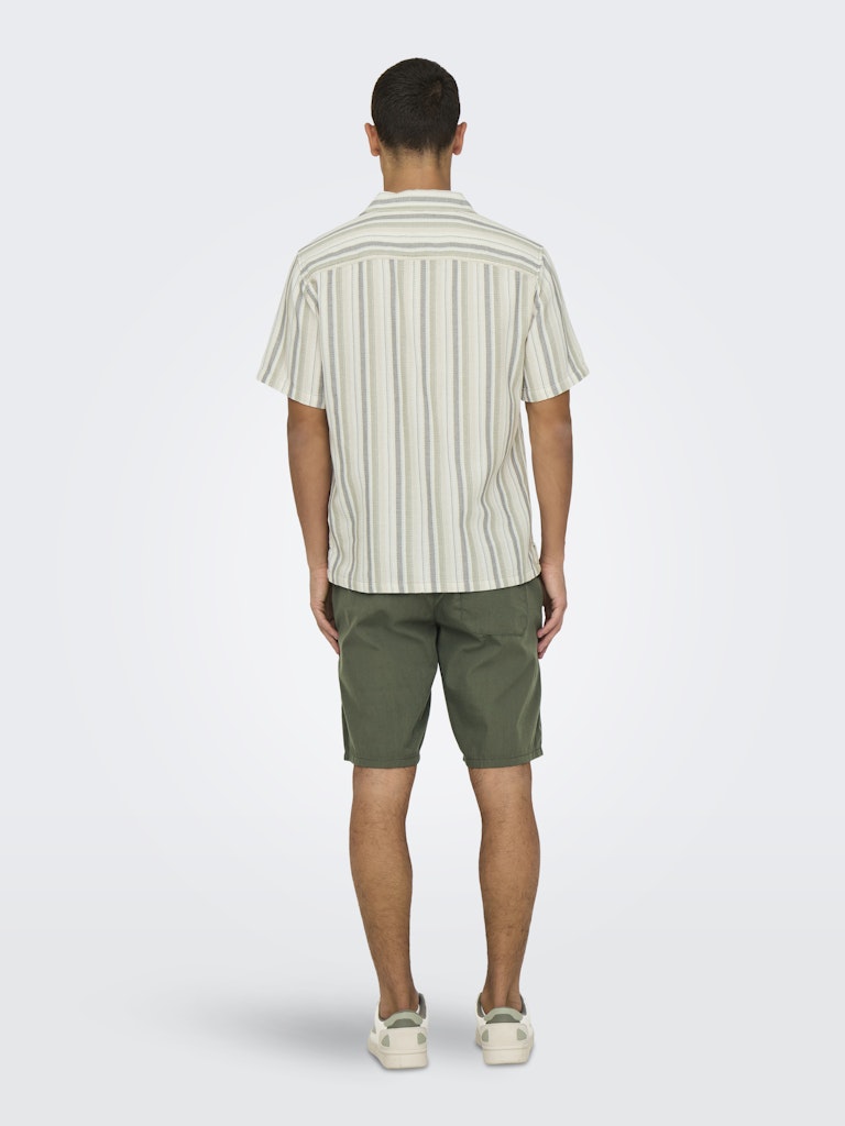ONSTREV LIFE REG STRIPE SS SHIRT - Seagrass