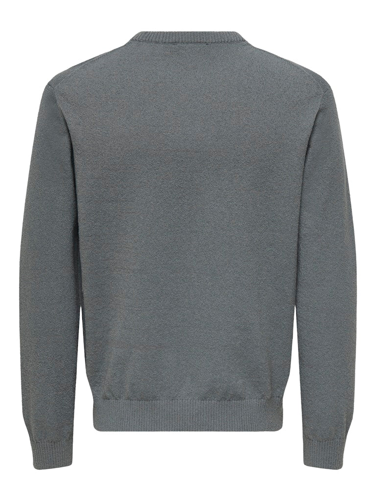 ONSJOB REG LS BOUCLE CREW KNIT - Sedona Sage