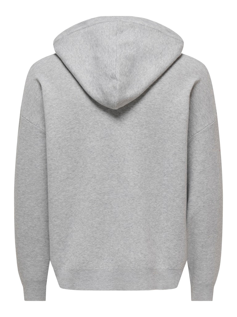 ONSSADE OVZ LS ZIP CARDIGAN KNIT - Light Grey Melange