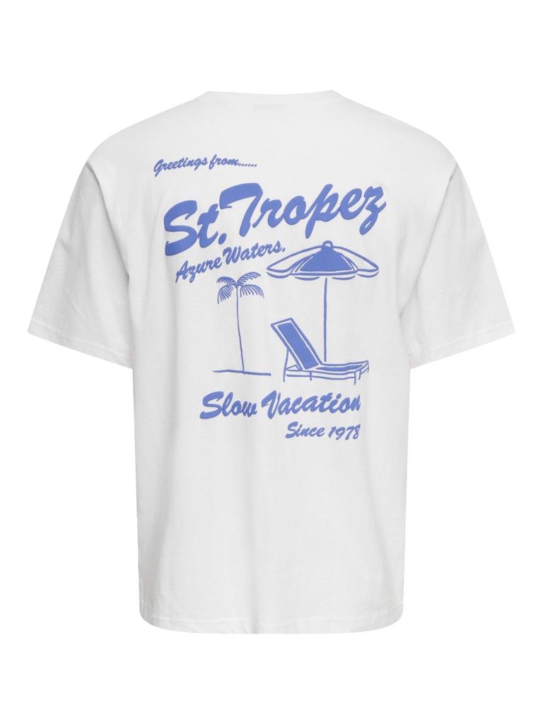 ONSMILO SKETCH LIFE RLX COAST SS TEE - Birght White/Slow Vacation