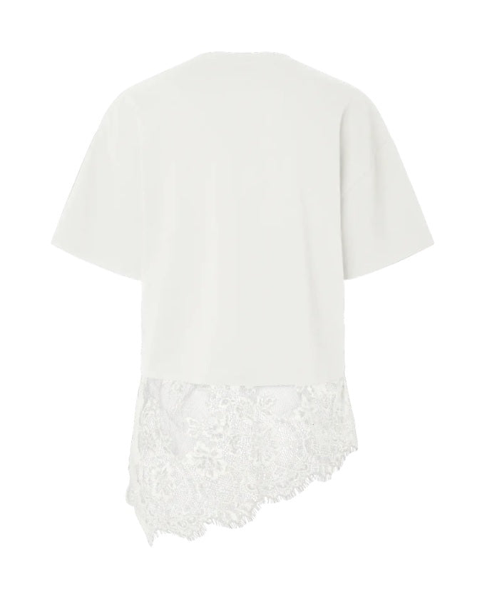 PCMAVE SS LACE T-SHIRT - Cloud Dancer