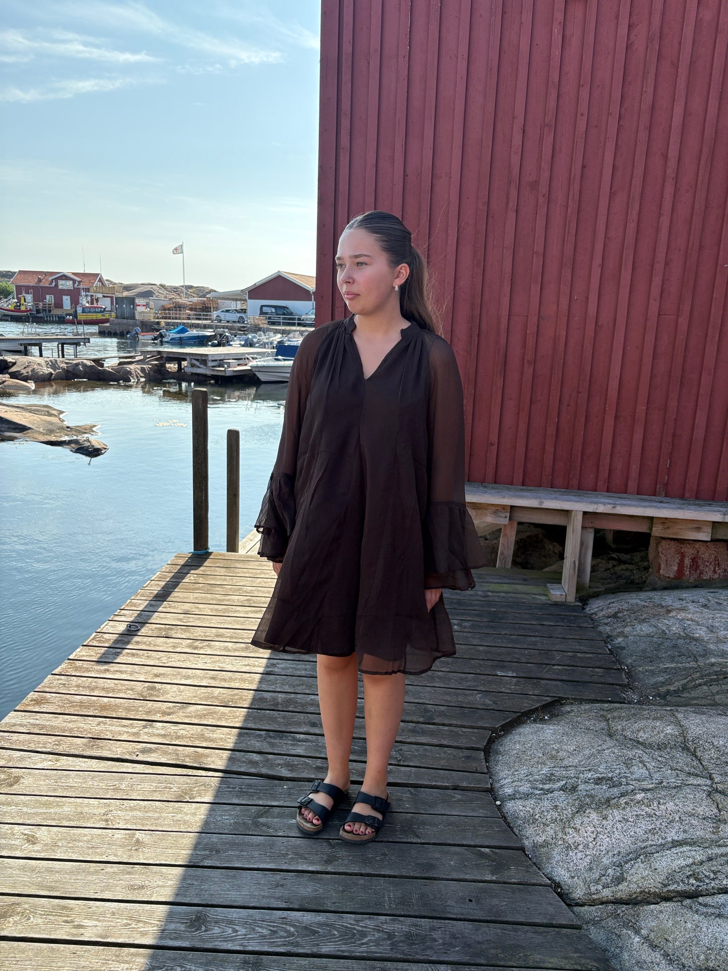 PCJASMIN LS SHORT DRESS - Delicioso