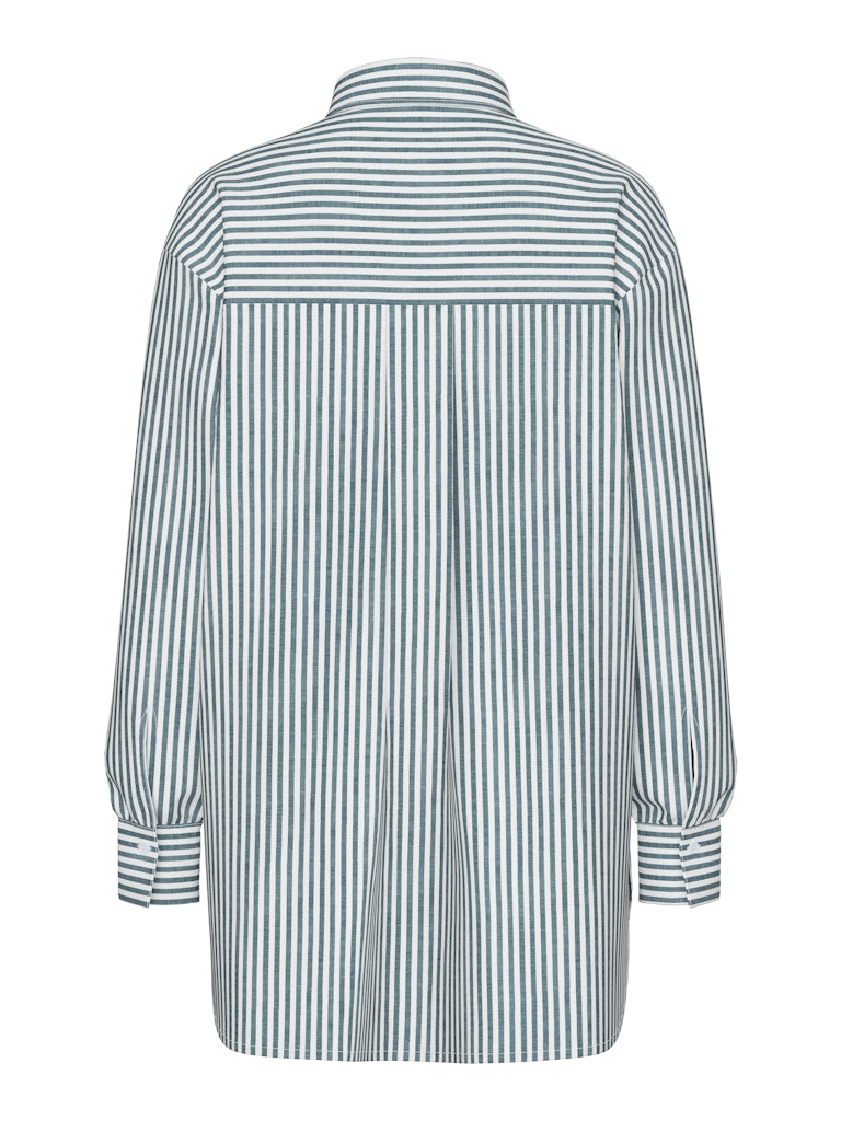 PCMELIA LS LOOSE SHIRT - Bright White/Castor Gray