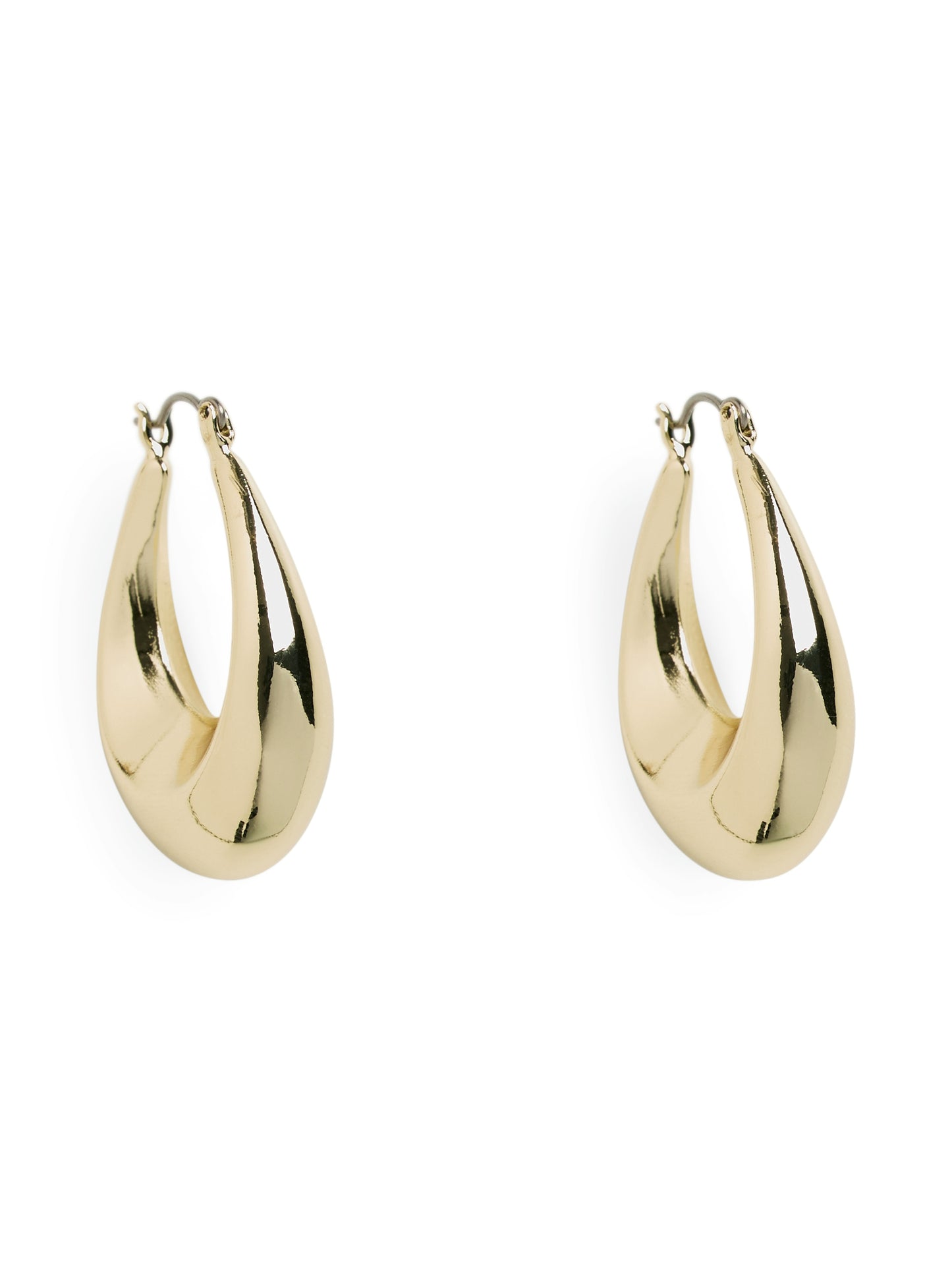 PCBIALINE J HOOP EARRINGS BUNDLE - Gold Colour/Elongated hoops