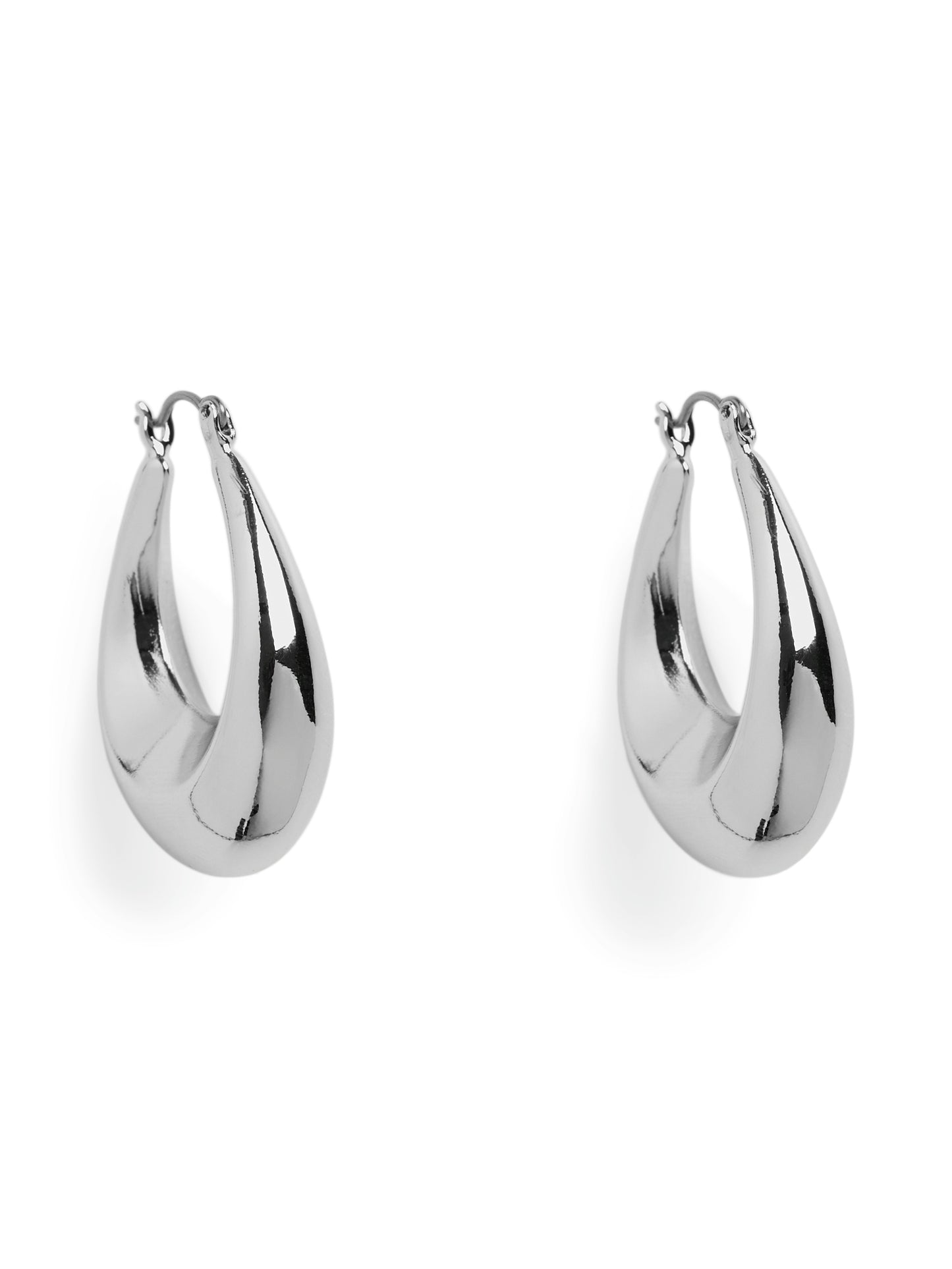 PCBIALINE J HOOP EARRINGS BUNDLE - Silver/Elongated hoops