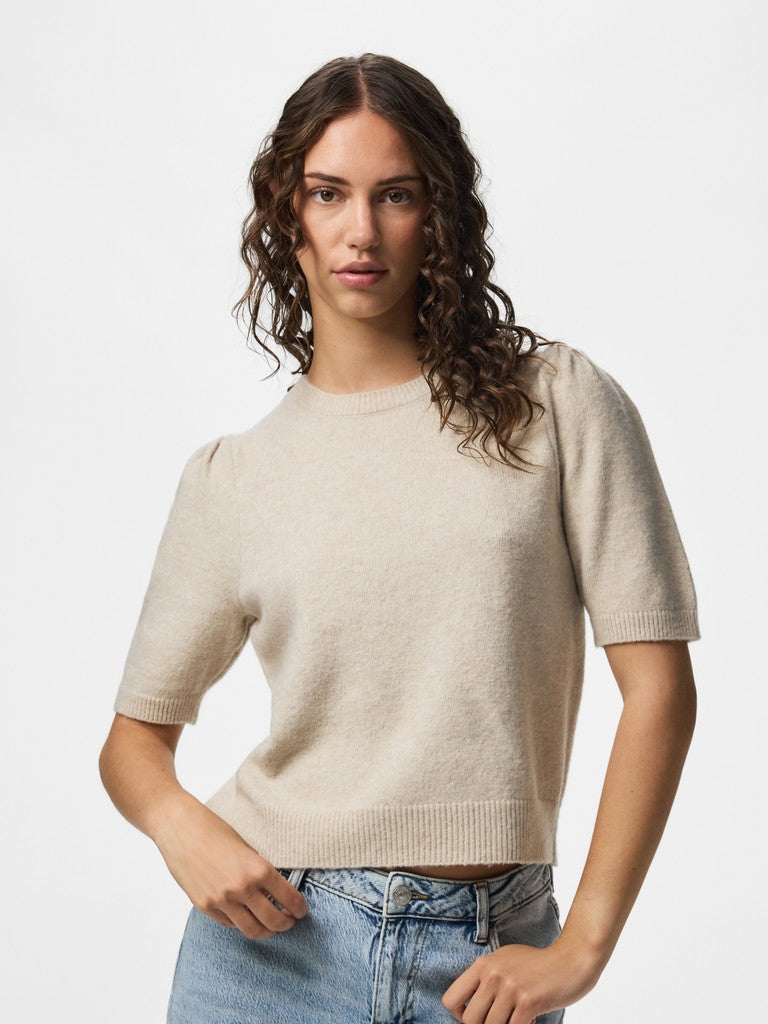 PCALYX SS O-NECK KNIT - Coffee Quartz