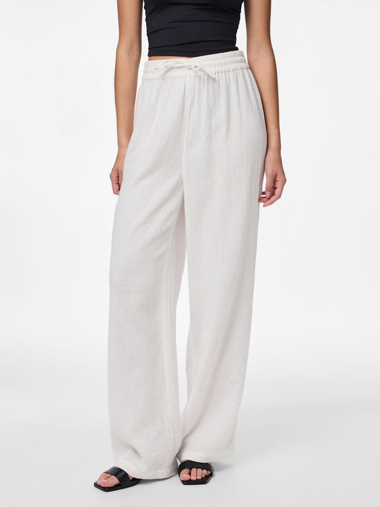 PCSASTINA HW WIDE PANTS - Cloud Dancer