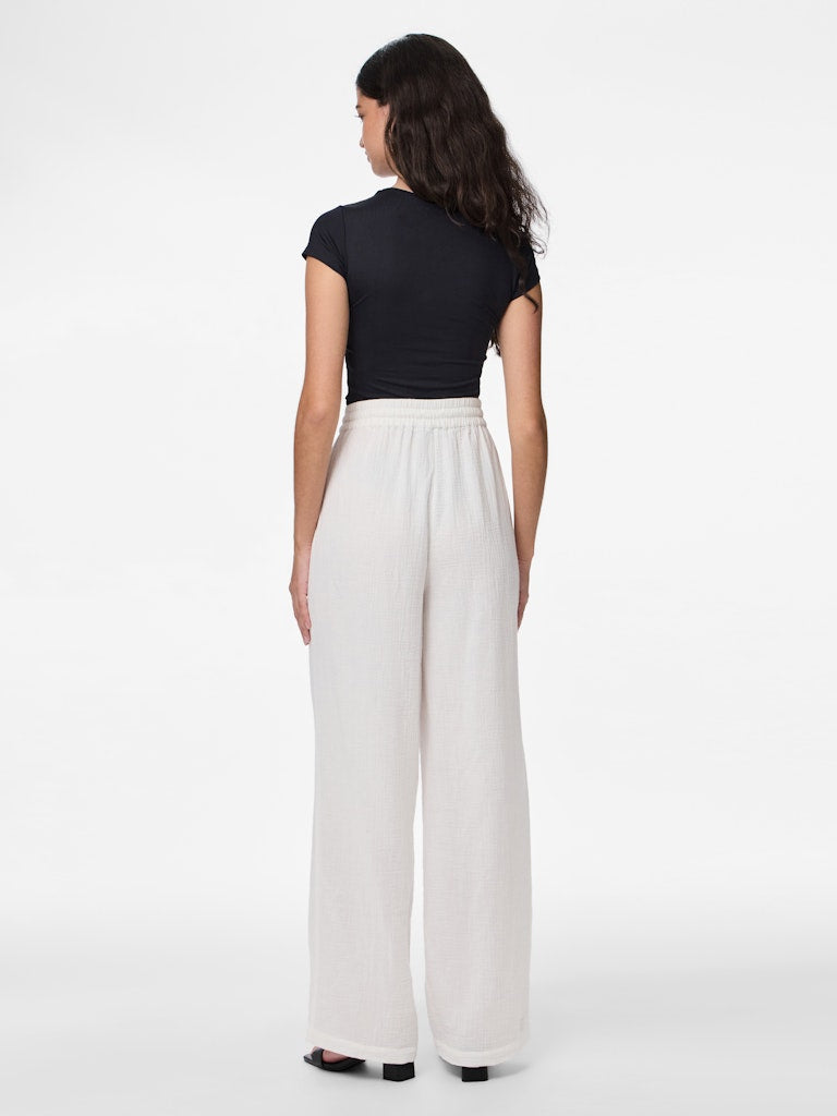 PCSASTINA HW WIDE PANTS - Cloud Dancer