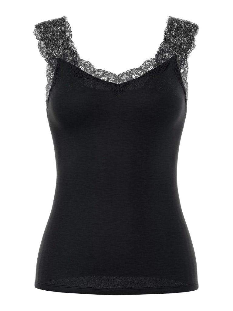 PCBARBERA LACE TOP - Black