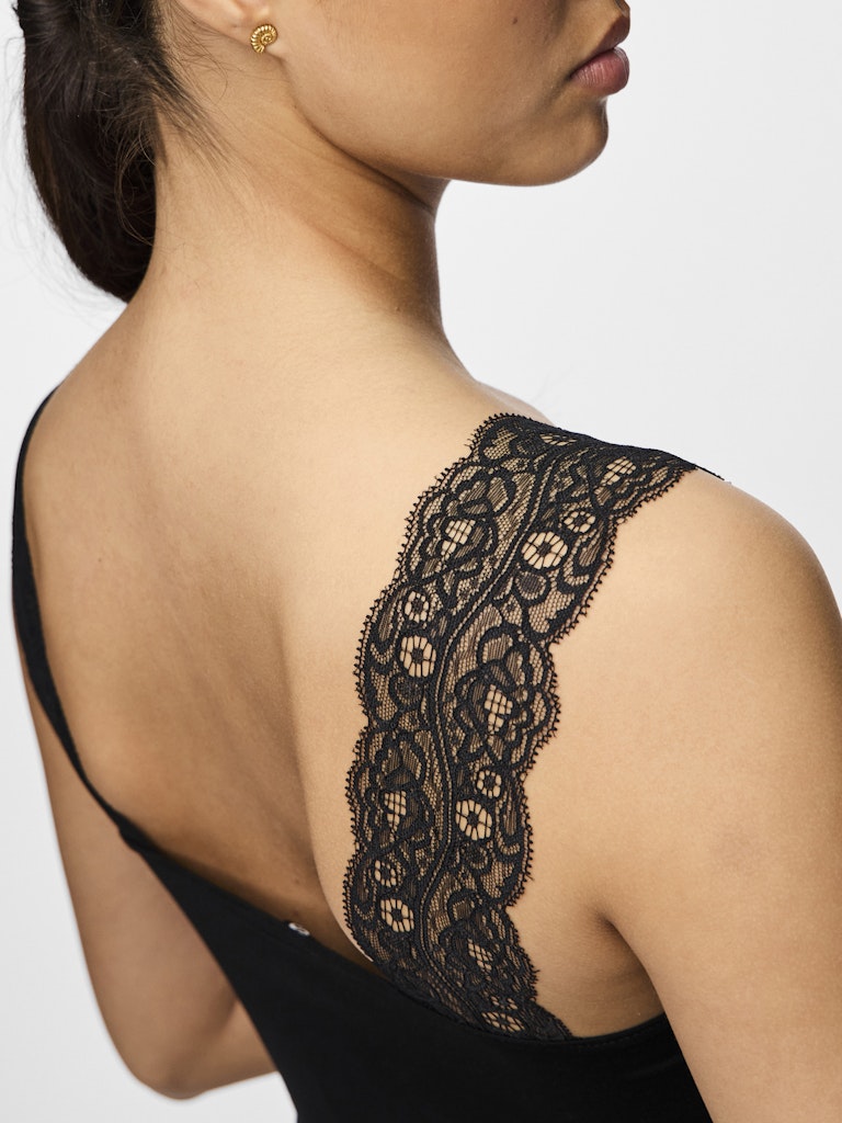 PCBARBERA LACE TOP - Black