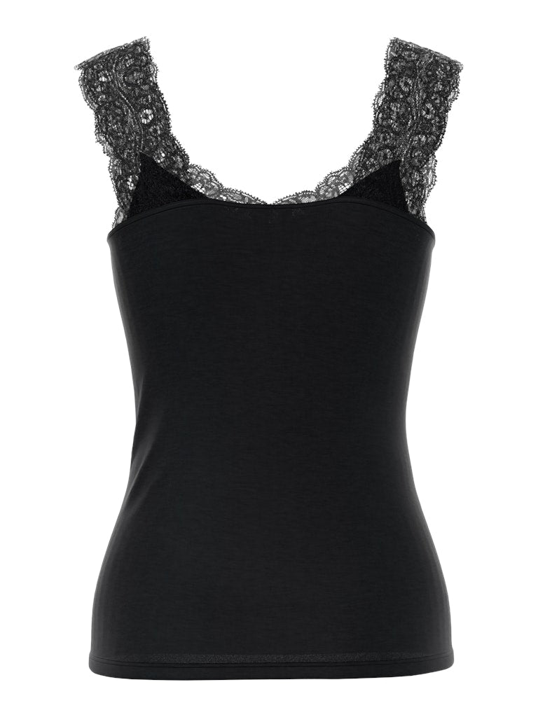 PCBARBERA LACE TOP - Black
