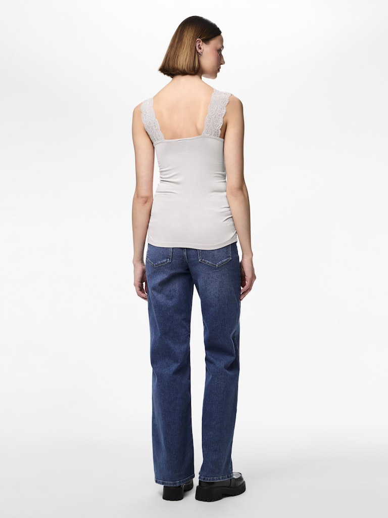 PCBARBERA LACE TOP - Bright White