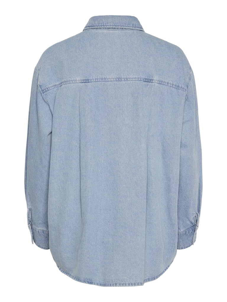 PCMAISIE LS DENIM SHIRT - Light Blue Denim