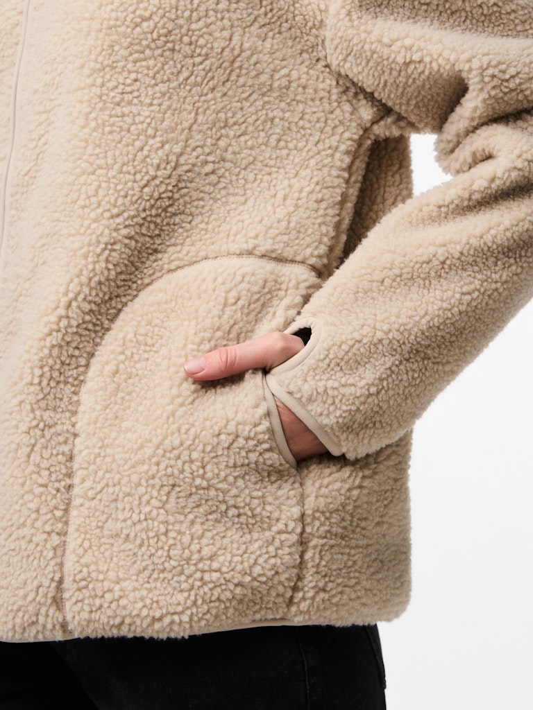 PCSADIA LS TEDDY JACKET - Silver Gray