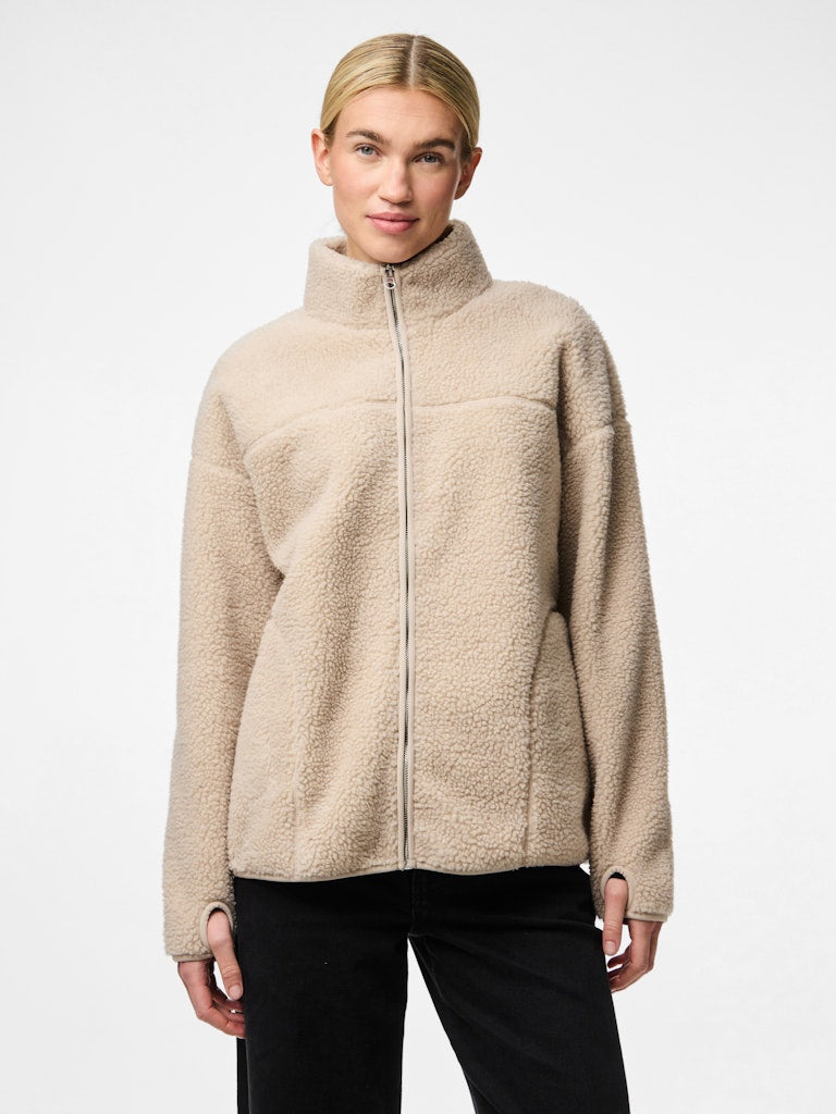 PCSADIA LS TEDDY JACKET - Silver Gray