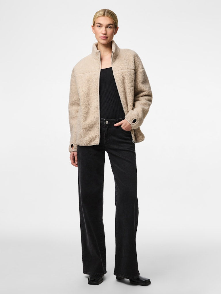 PCSADIA LS TEDDY JACKET - Silver Gray
