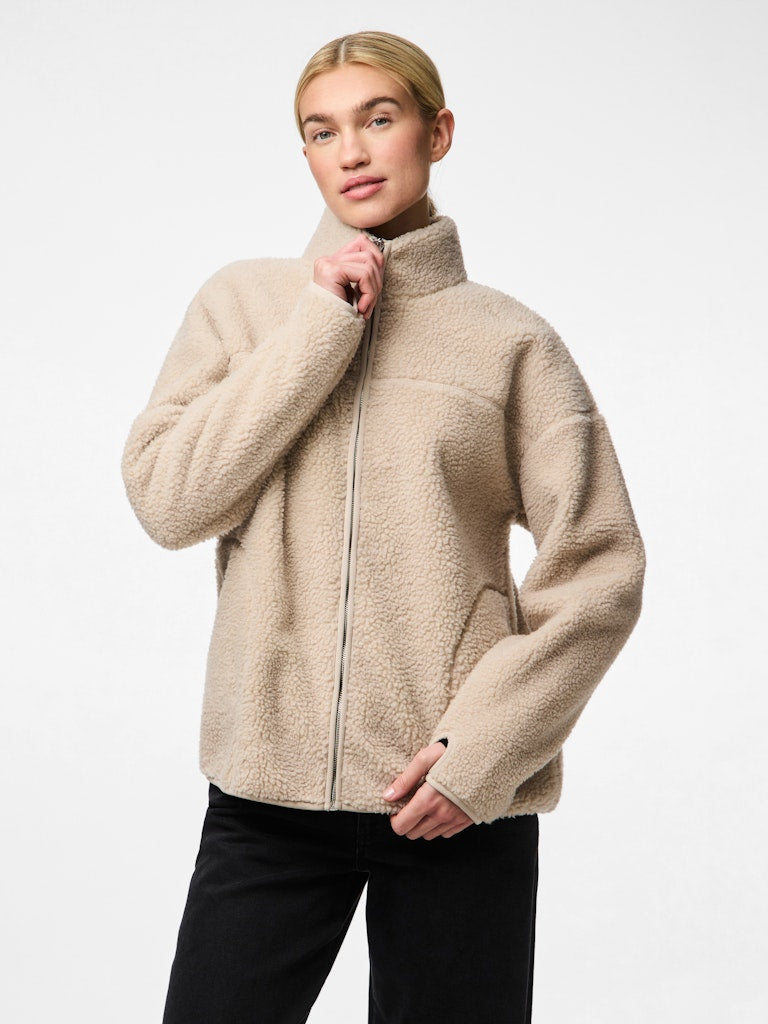 PCSADIA LS TEDDY JACKET - Silver Gray