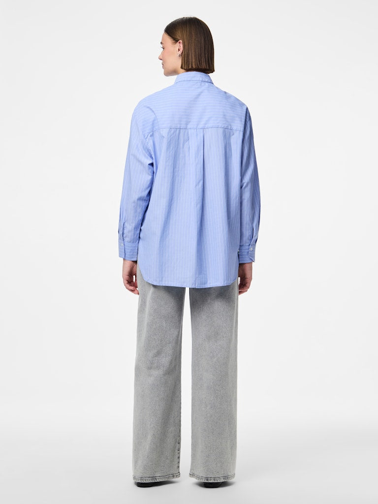 PCMELIA LS LOOSE SHIRT - Blue/White