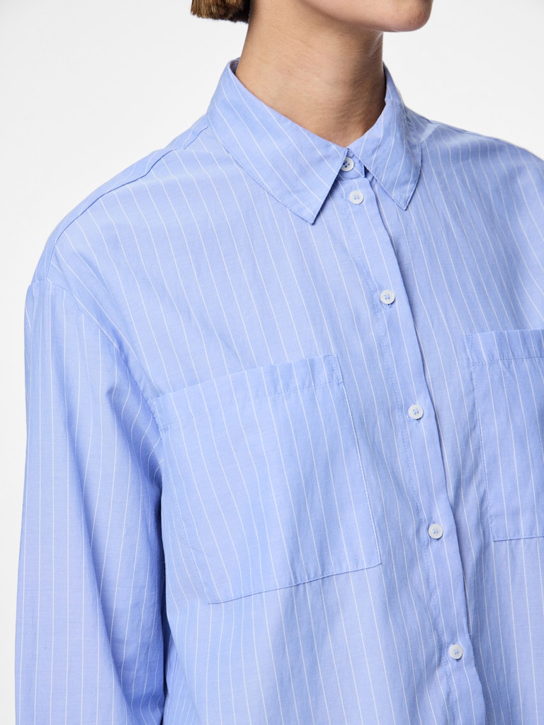 PCMELIA LS LOOSE SHIRT - Blue/White