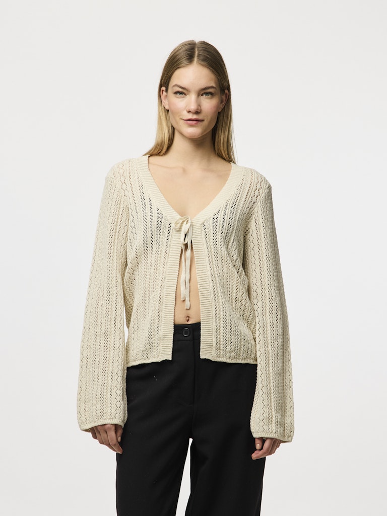 PCNUKA LS KNIT CARDIGAN - Birch
