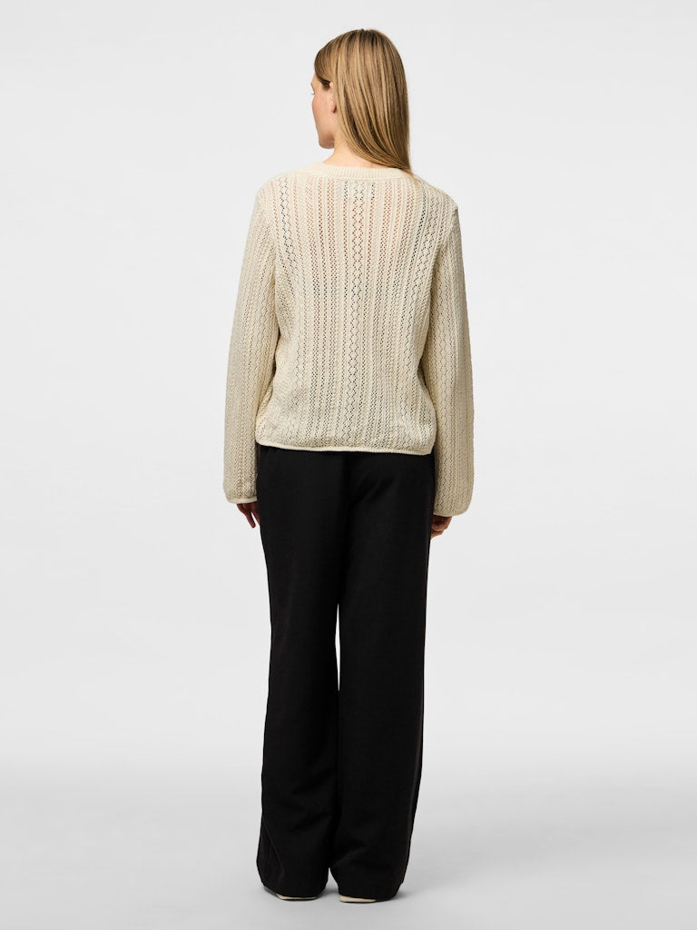 PCNUKA LS KNIT CARDIGAN - Birch