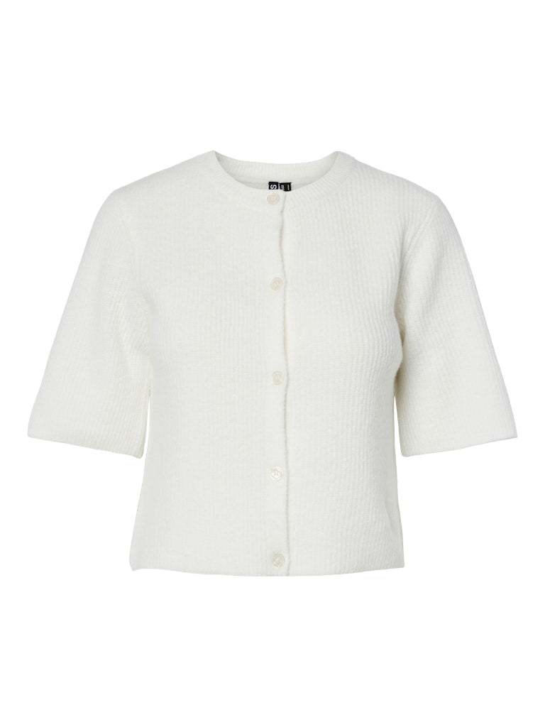 PCSILLY SS O-NECK KNIT CARDIGAN - Cloud Dancer