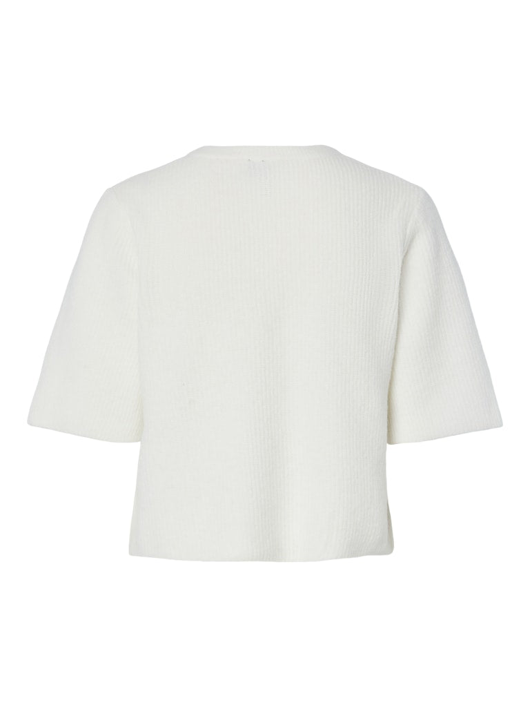 PCSILLY SS O-NECK KNIT CARDIGAN - Cloud Dancer