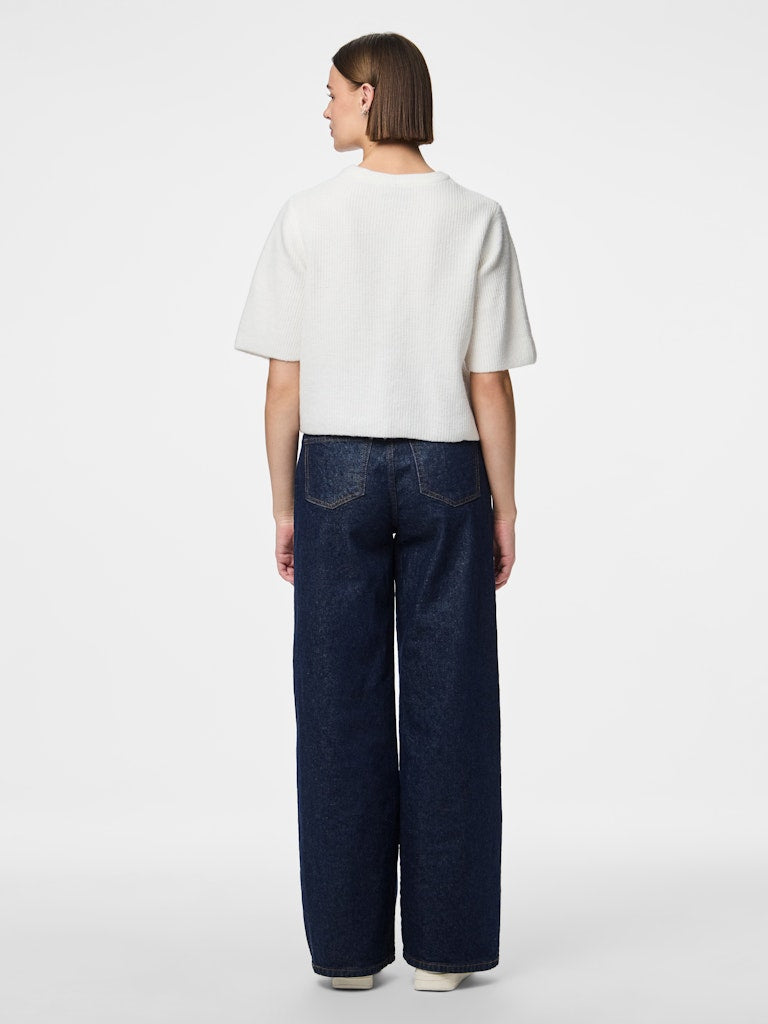 PCSILLY SS O-NECK KNIT CARDIGAN - Cloud Dancer
