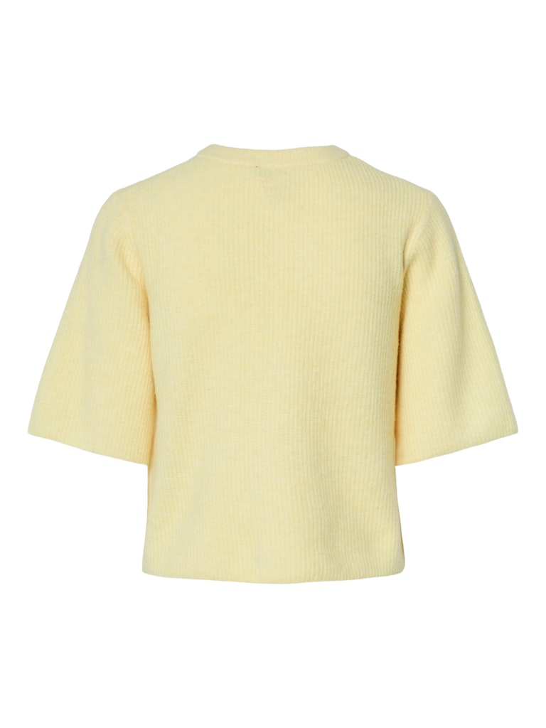 PCSILLY SS O-NECK KNIT CARDIGAN - Pale Banana