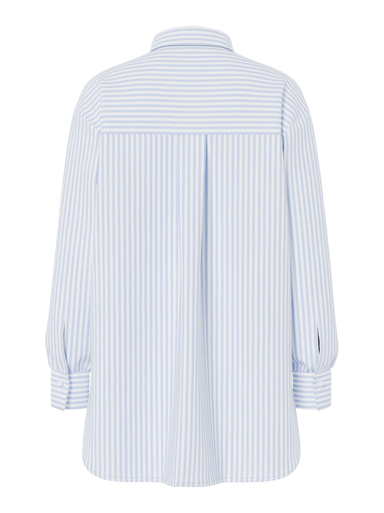 PCMELIA LS LOOSE SHIRT - Bright White/Grape Mist