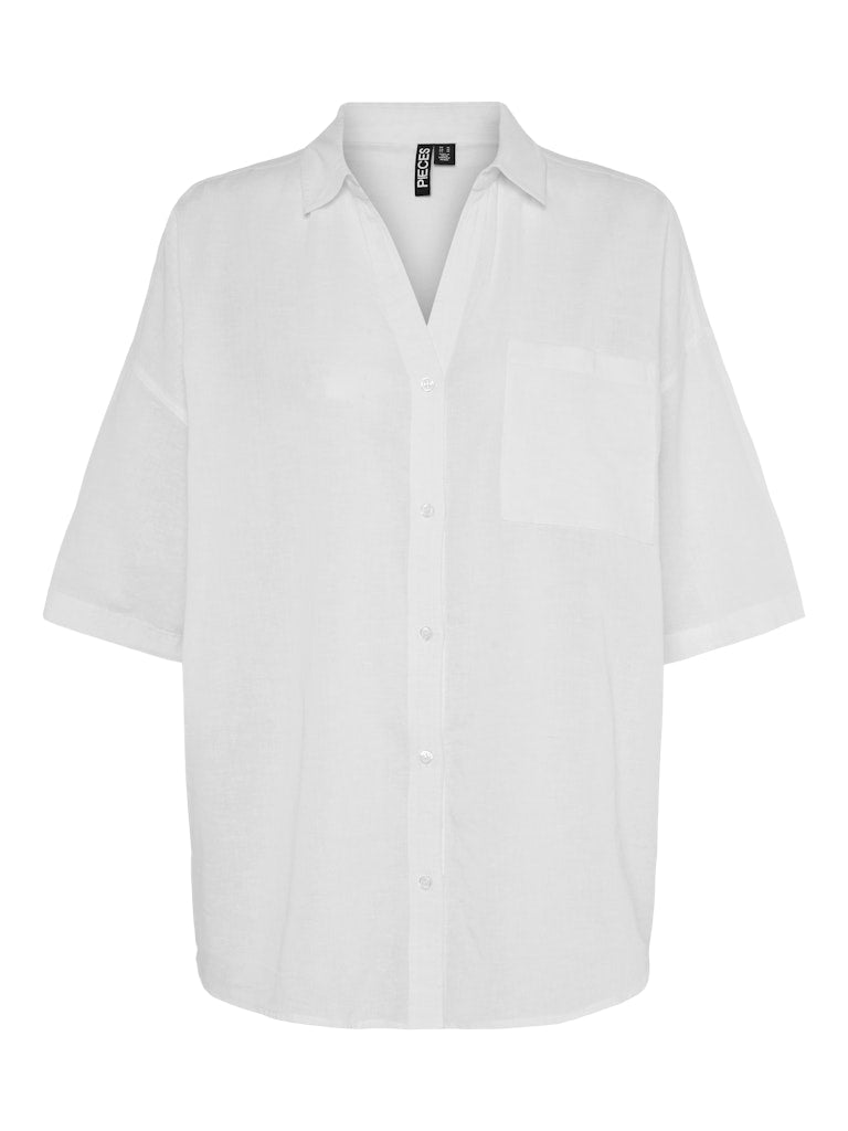 PCSATINKA 2/4 SHIRT - Cloud Dancer