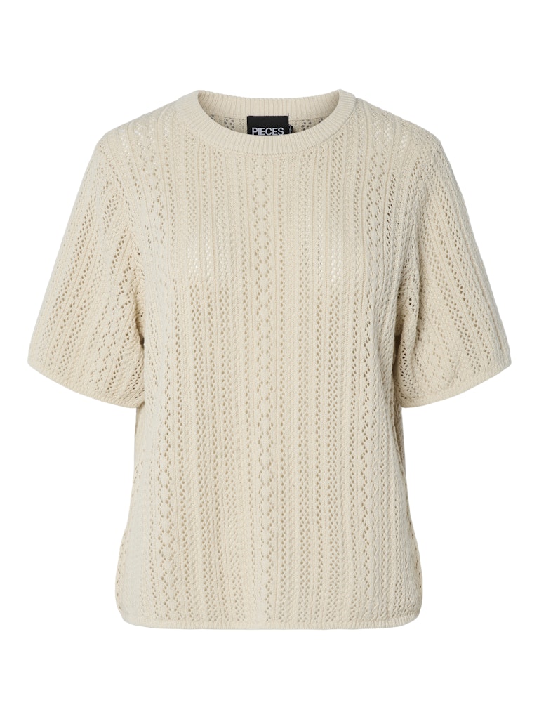 PCNUKA SS O-NECK KNIT - Birch