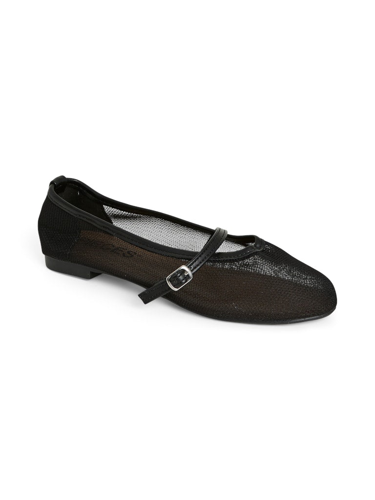 PCSTEPH MARY JANE MESH BALLERINA - Black