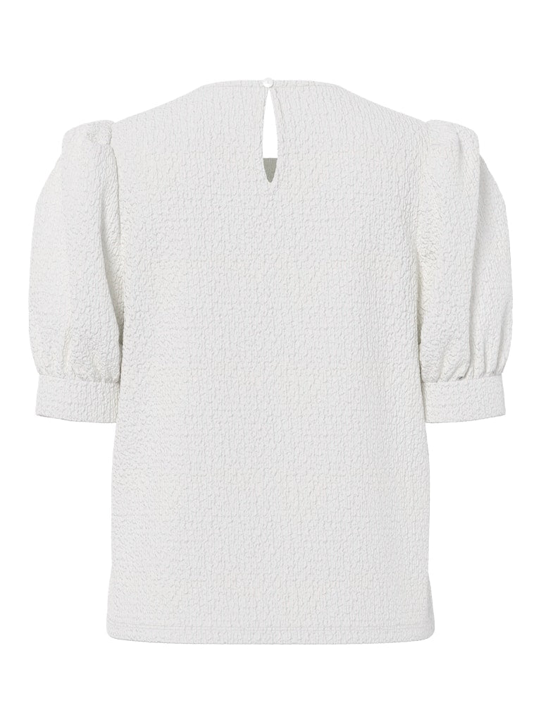 PCJAMAL 2/4 O-NECK TOP - Cloud Dancer