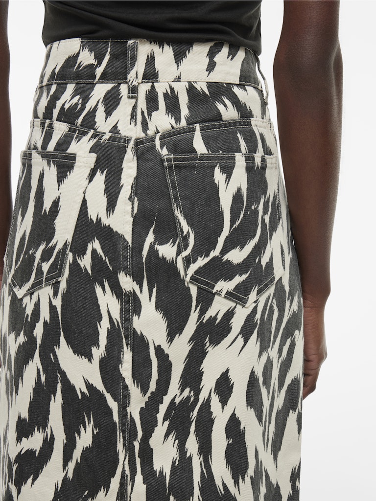 ROUNOVA RW MIDI DENIM SKIRT -Birch/Print
