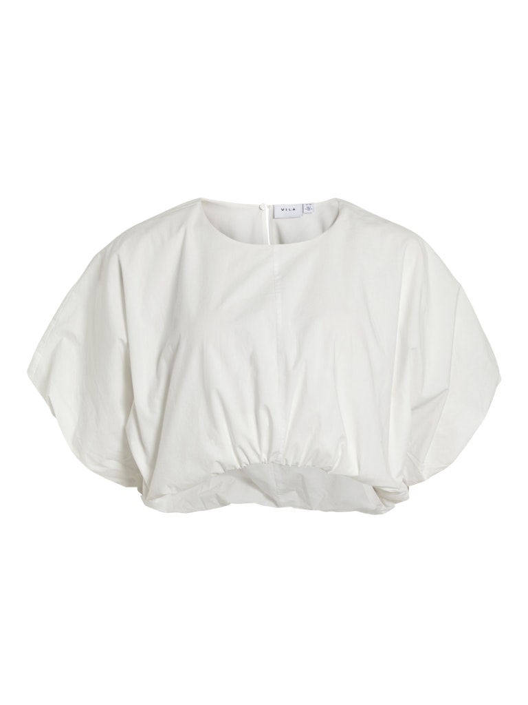 VIBALUNI O-NECK S/S VOLUME TOP - Snow White