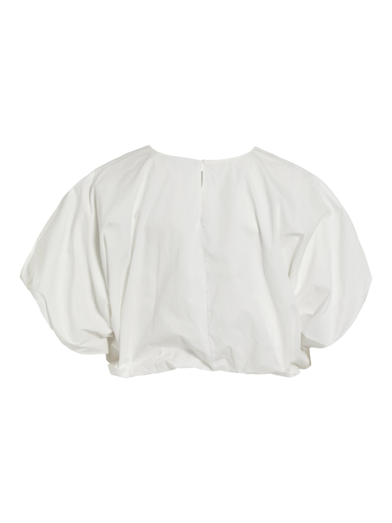 VIBALUNI O-NECK S/S VOLUME TOP - Snow White
