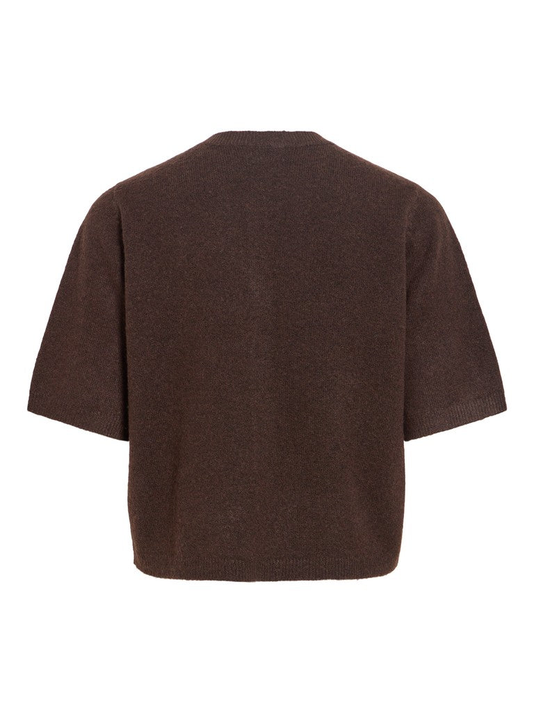 VILIGA 2/4 O-NECK KNIT CARDIGAN - Coffee Bean